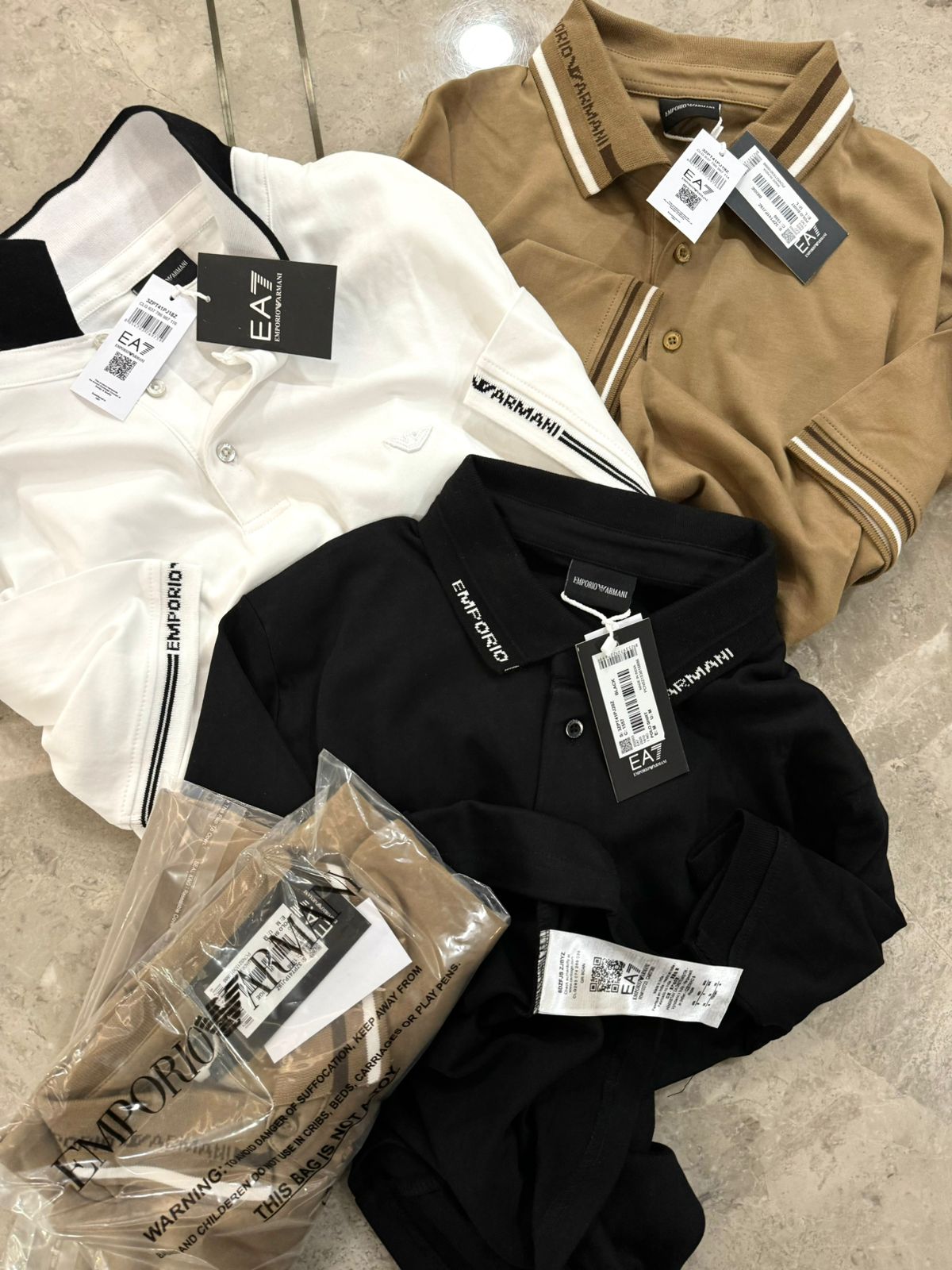 First Copy Emporio Armani Jacquard Collar Imported Cotton Polo T-Shirt - View 3