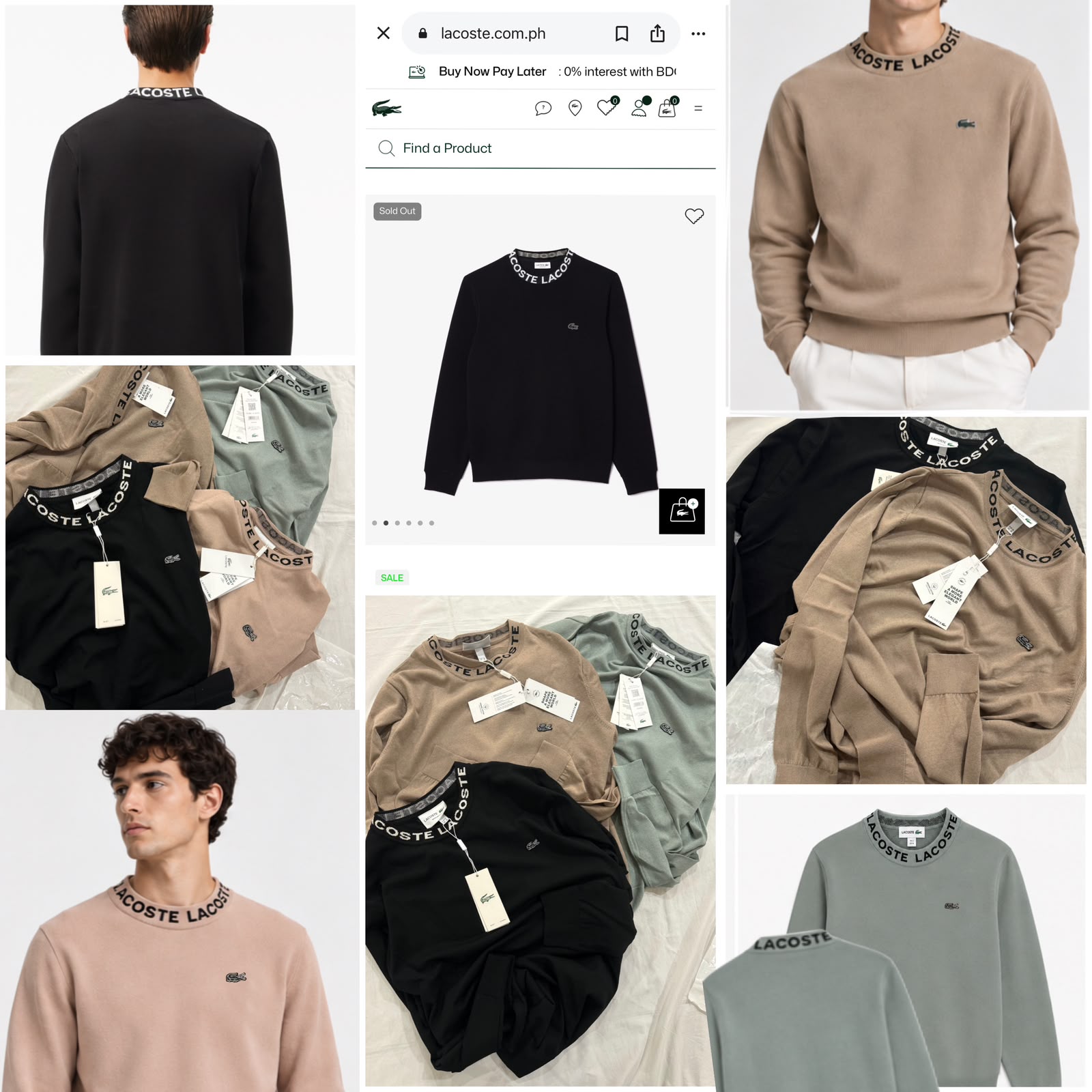 First Copy Lacoste Ultra Premium Fine Knit Jacquard Collar Sweater - View 1