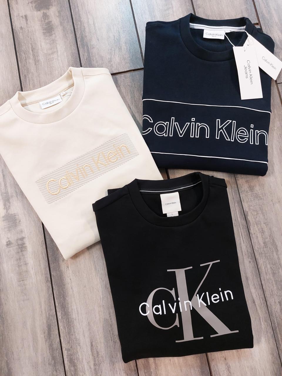 First Copy Calvin Klein CK Monogram Embossed Cotton Prewinter Sweatshirt - View 1