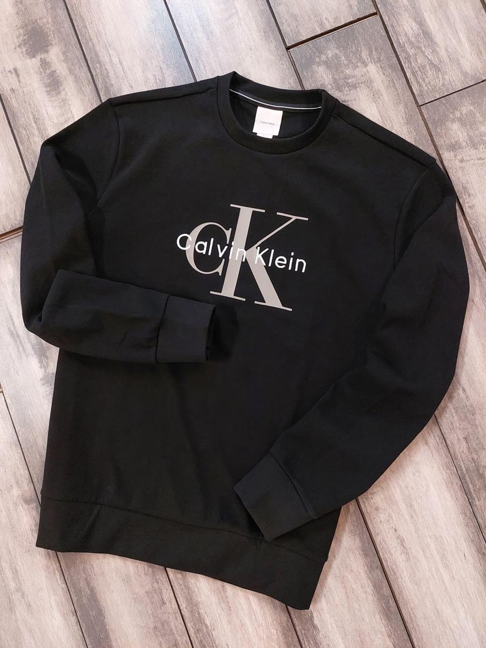 First Copy Calvin Klein CK Monogram Embossed Cotton Prewinter Sweatshirt - View 3