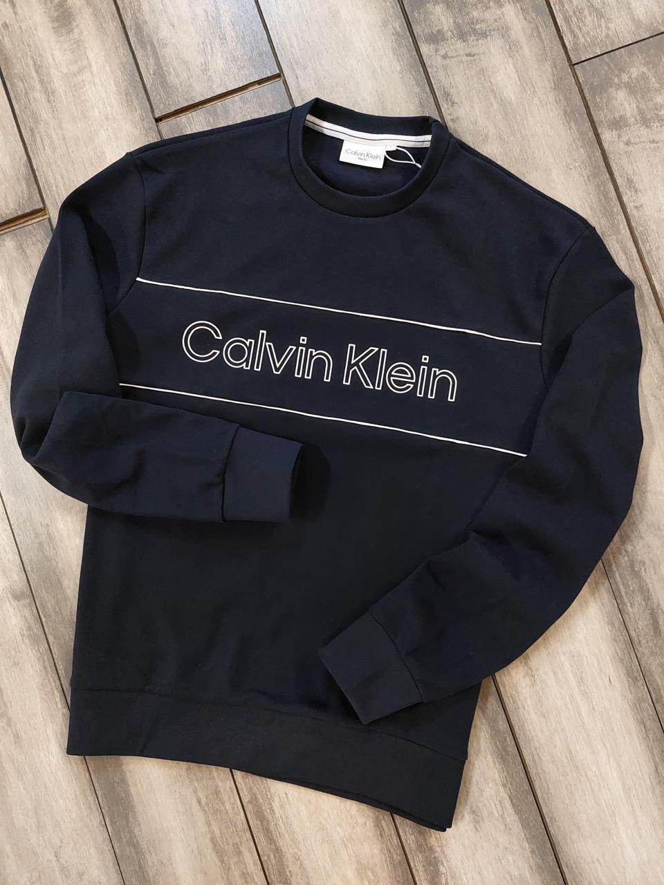 First Copy Calvin Klein CK Monogram Embossed Cotton Prewinter Sweatshirt - View 4