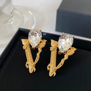 First Copy Versace Virtus Crystal Earrings Front