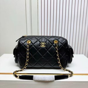 First Copy Chanel Bowling Quilted Handbag Front