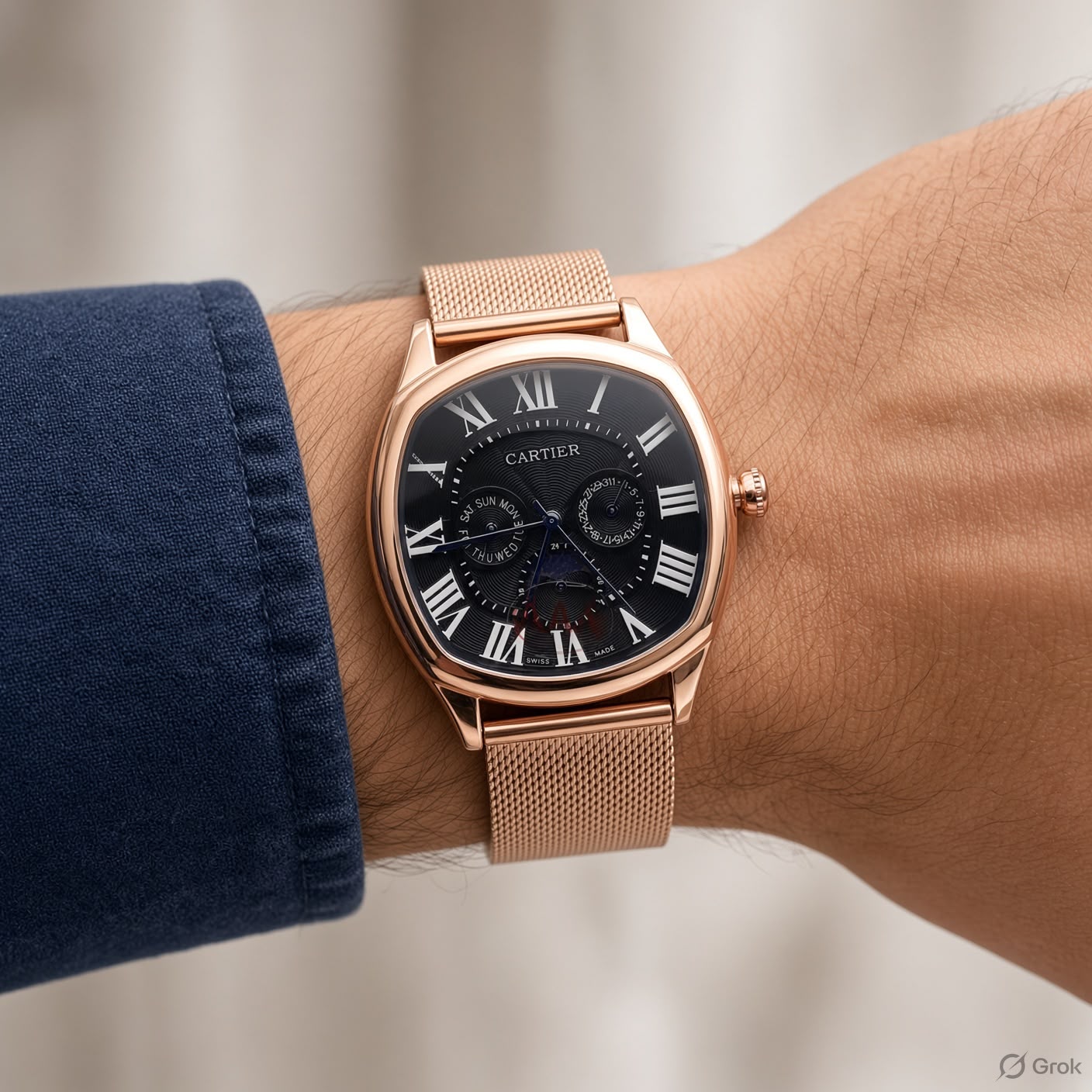 First Copy Cartier Rose Gold Roman Dial Elegance Redefined