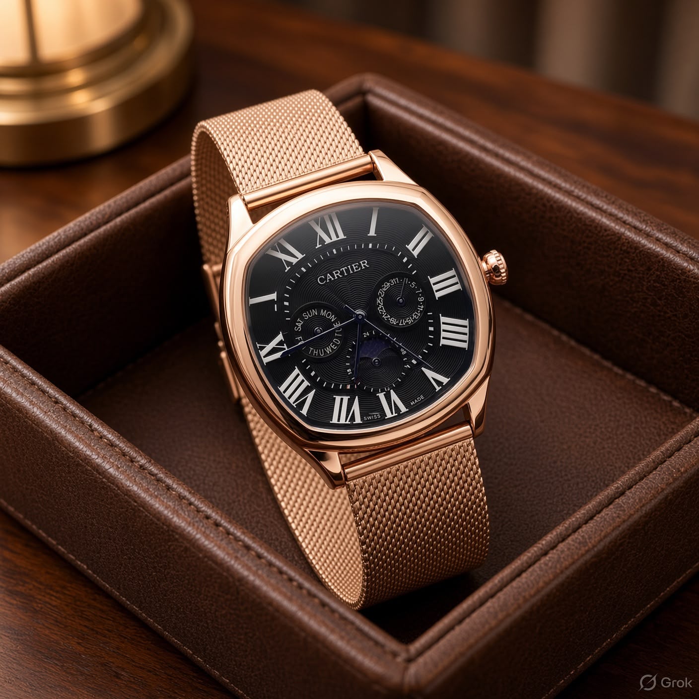 First Copy Cartier Rose Gold Roman Dial Elegance Redefined