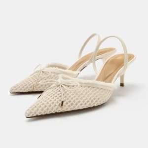 First Copy Zara Slingback Shoes With Bow