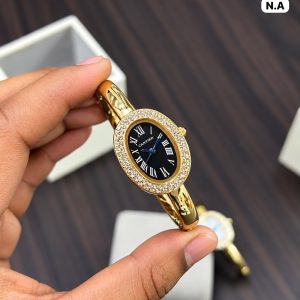 First Copy Cartier Gold Bangle Watch Elegant Oval Dial