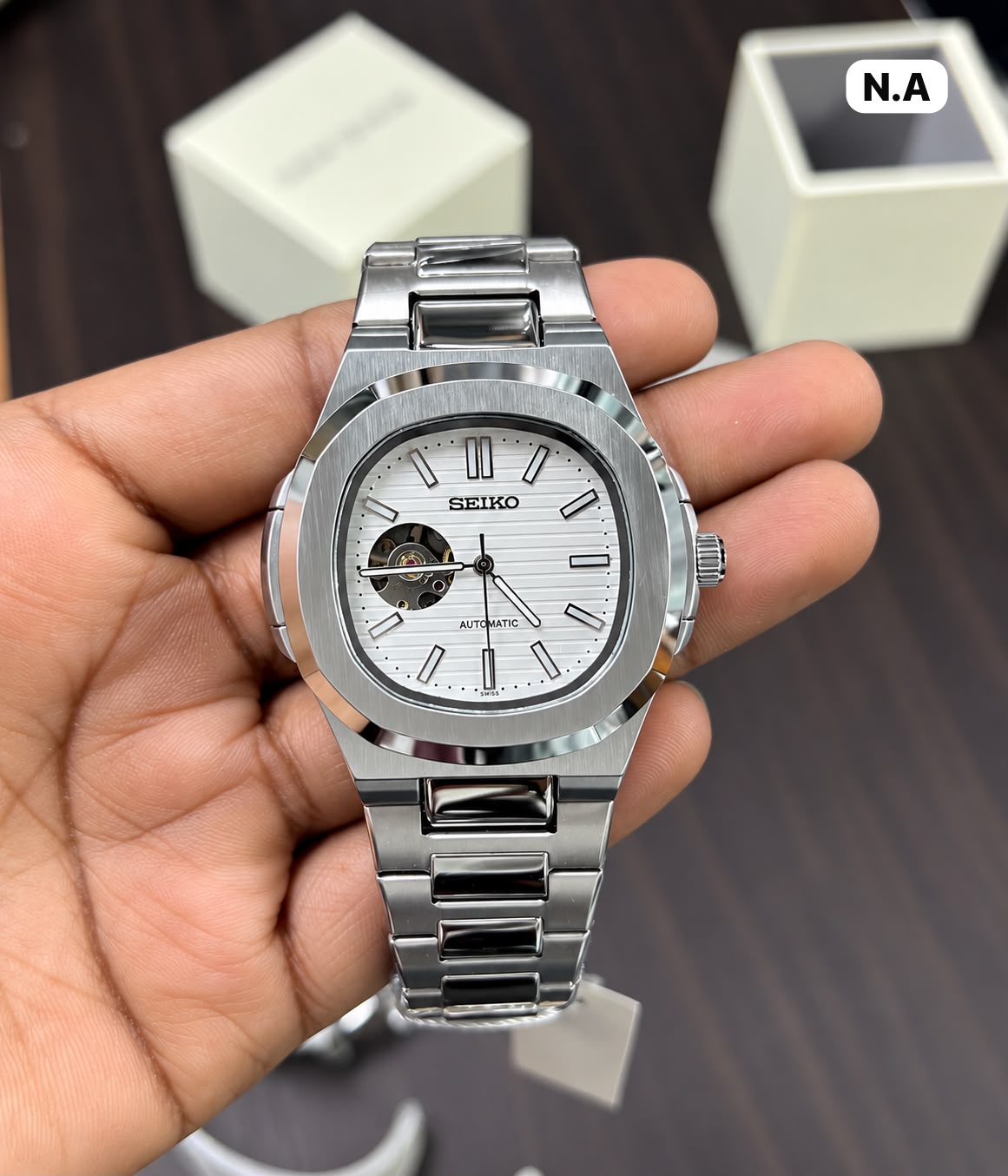 First Copy Seiko Automatic Gold Tone Elegant White Dial