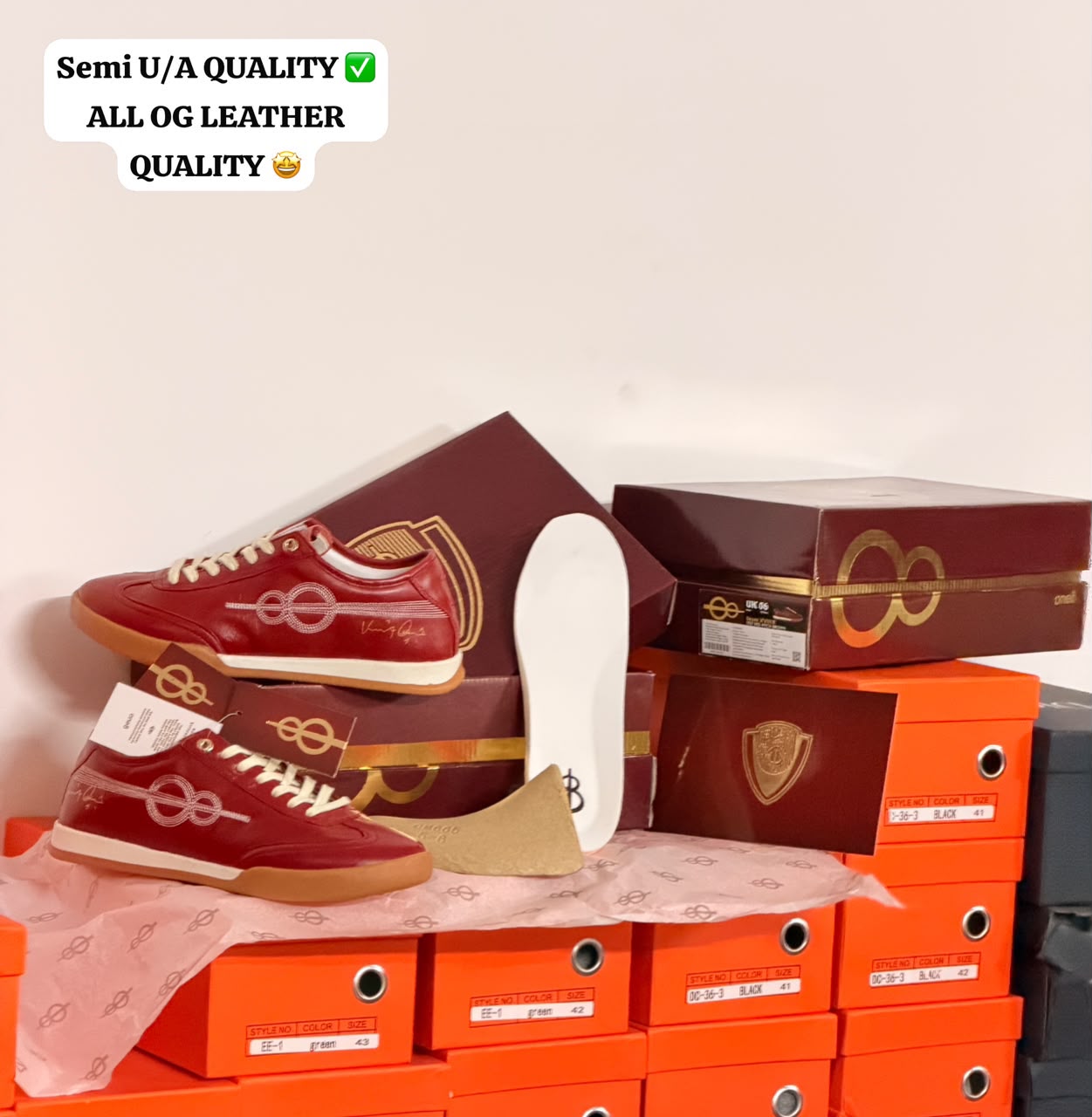 First Copy Virat Kohli One8 Cherry Sneakers With Signature