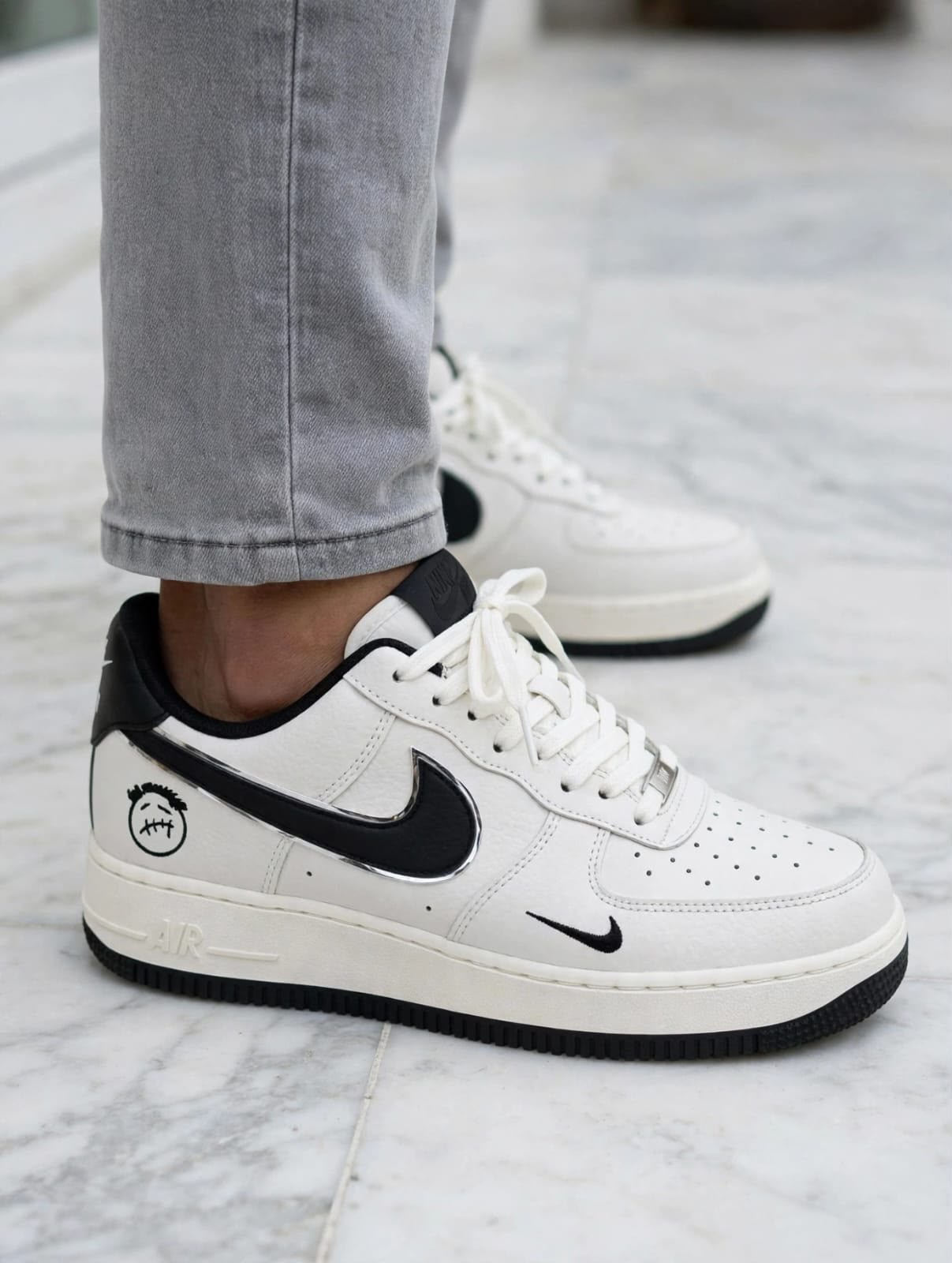 First Copy Prada-Italy Grey White Sneaker