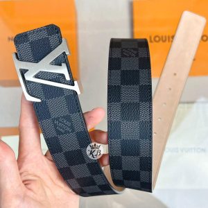 First Copy Louis Vuitton Black Grid Belt