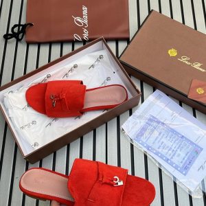 First Copy Loro Piana Summer Charms Suede Flats