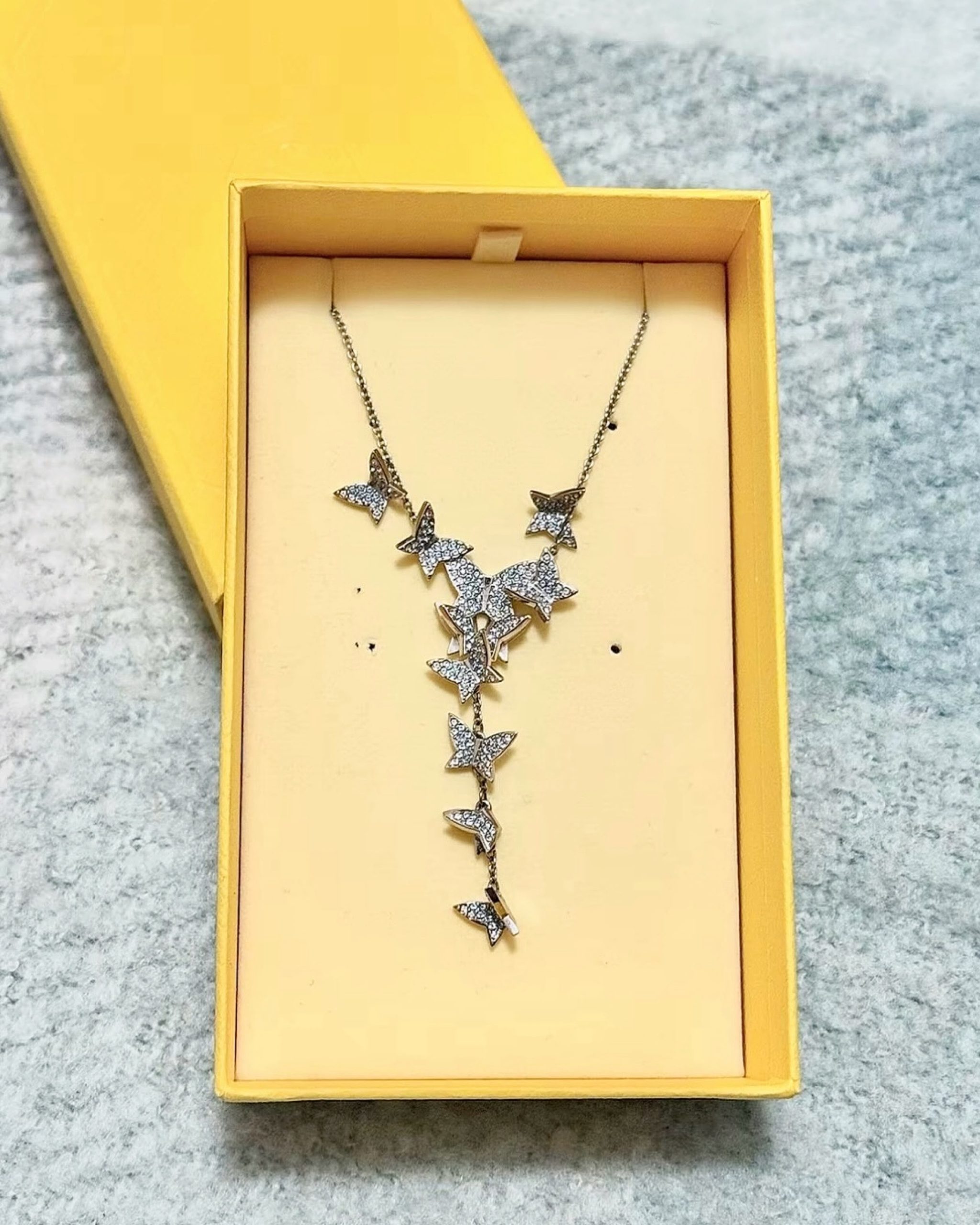First Copy Swarovski Pavé Butterfly Charm Detail