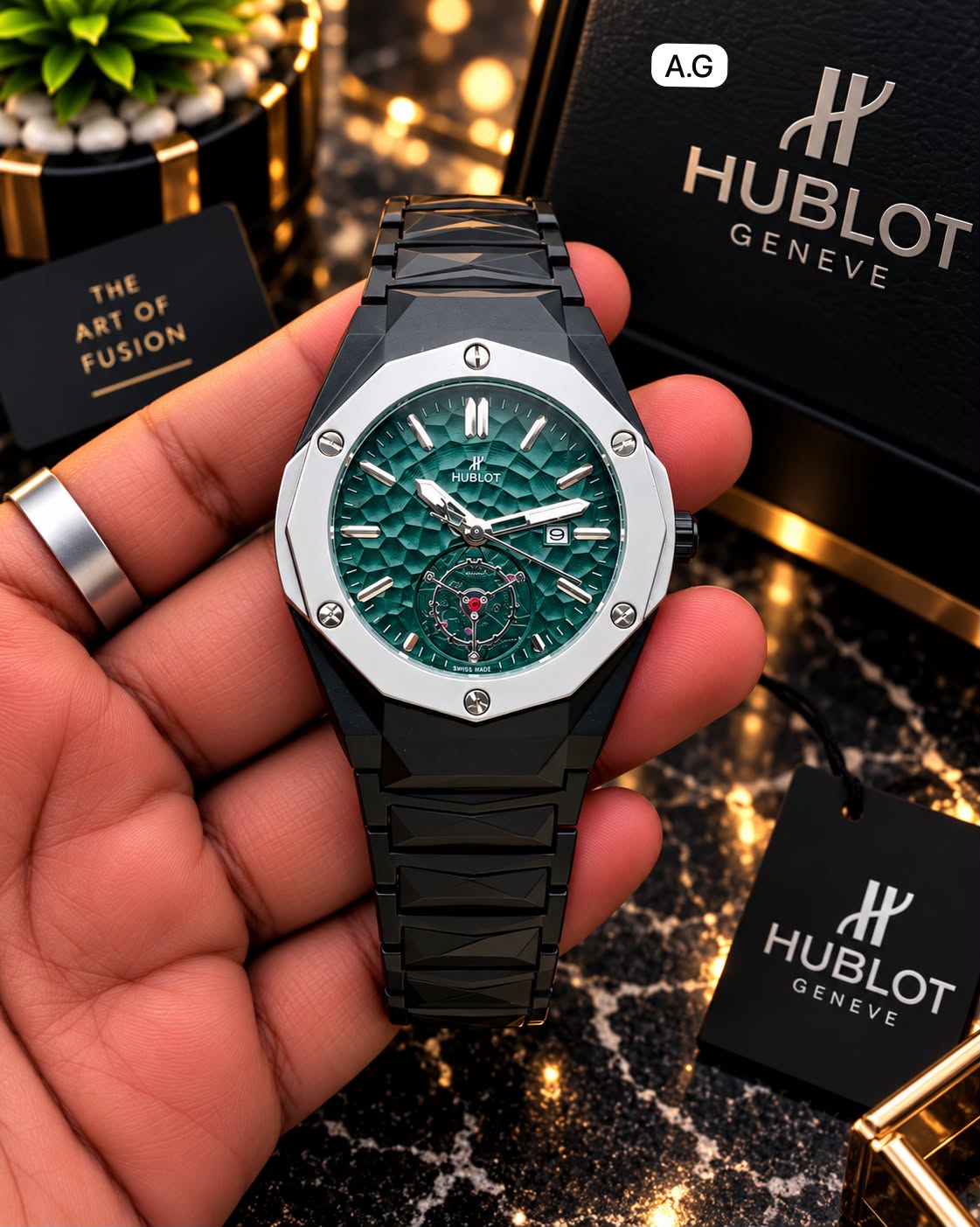 First Copy Hublot Metal Chain & Push Button Lock