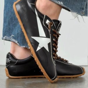 First Copy Golden Goose Ball Star Speed Black Leather Sneakers - View 1