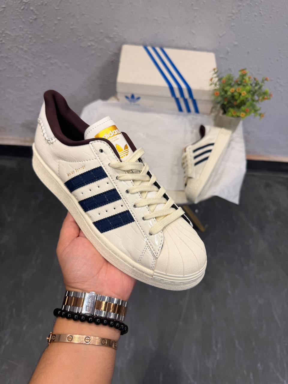 First Copy Adidas Originals Superstar Wales Bonner Edition Sneakers view 3