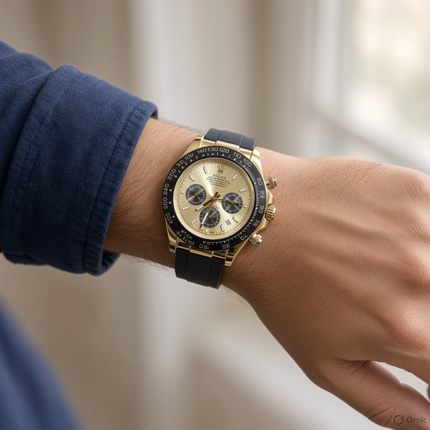 First Copy Rolex Cosmograph Daytona Tachymeter Watch in Rose Gold view 3