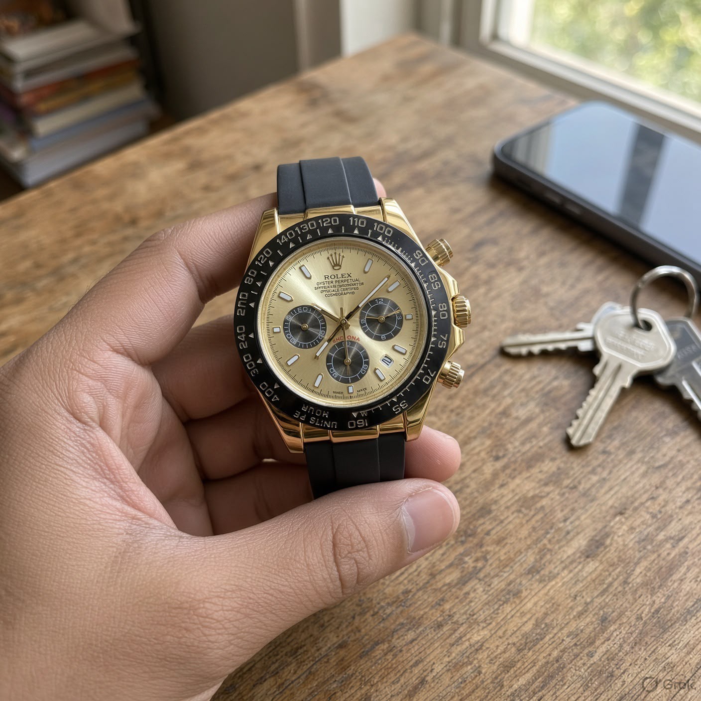 First Copy Rolex Cosmograph Daytona Tachymeter Watch in Rose Gold view 4
