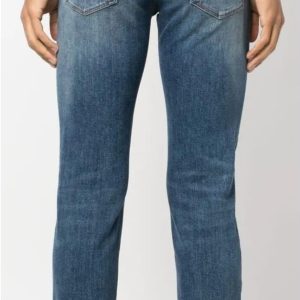 First Copy Dolce & Gabbana Metal Plaque Narrow Fit Stretch Denims view 1