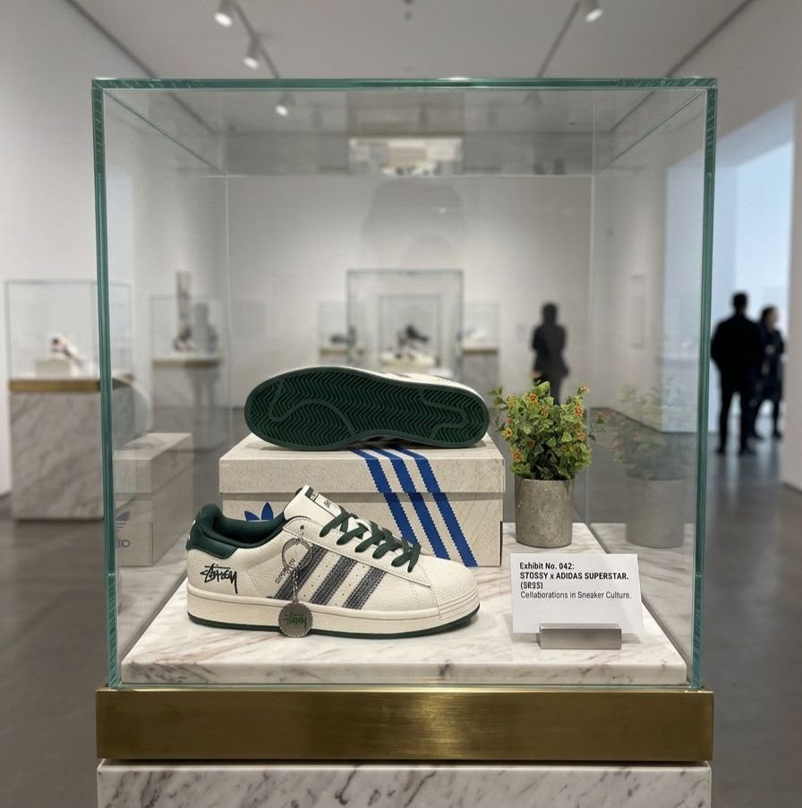 First Copy Adidas Originals Superstar Stussy Edition Sneakers with Keychain view 1