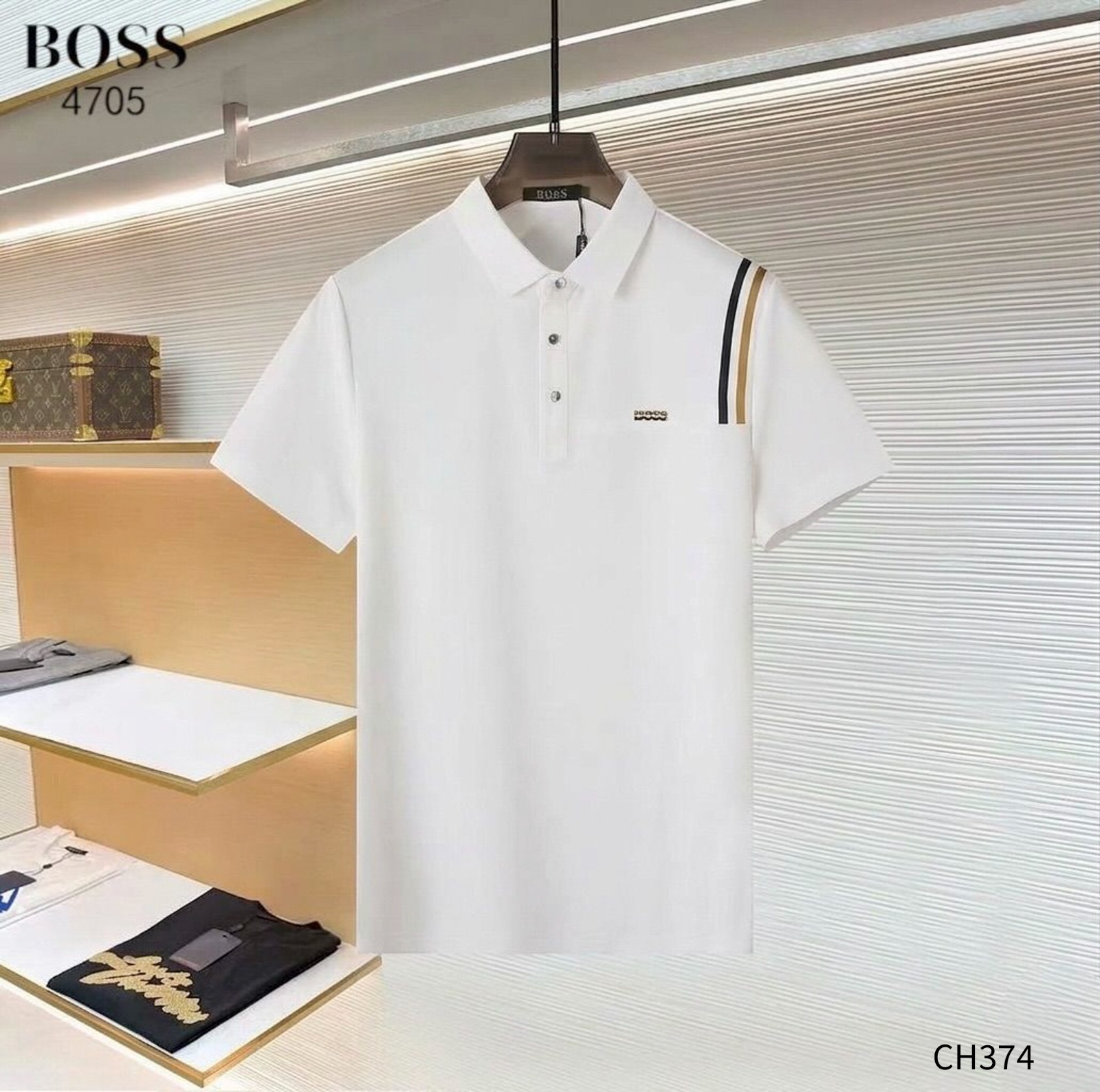 First Copy Hugo Boss High-End Store Collection Cotton Polo T-Shirt - View 4
