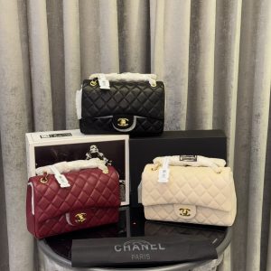 First Copy Chanel Caviar Quilted Medium Double Flap Bordeaux Leather Handbag view 1